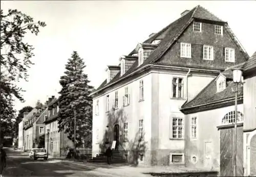 Ak Herrnhut in der Oberlausitz Sachsen, Heimatmuseum, Comeniusstraße 6, Stadtansicht, Schwarz-Wei