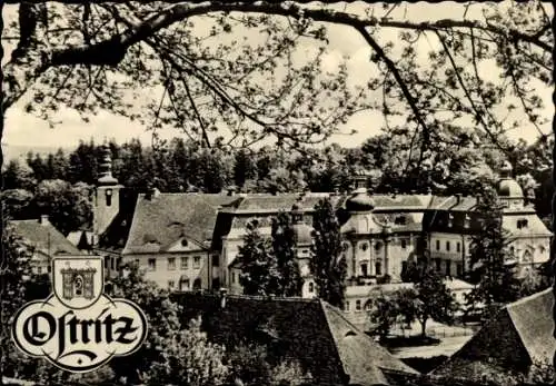 Ak Marienthal Ostritz in Sachsen, Zisterzienserkloster Marienthal,  Architektur, Natur, Schwarz-W