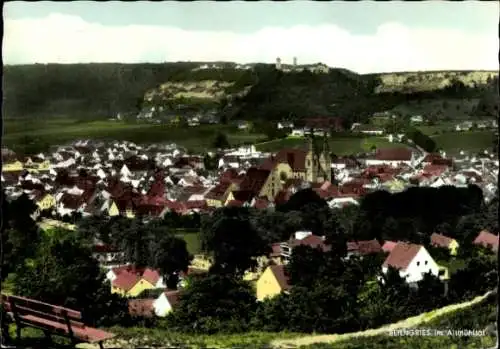 Ak Beilngries im Altmühltal Bayern, Stadtansicht mit Kirche, grüne Landschaft, bunte Dächer, höhe