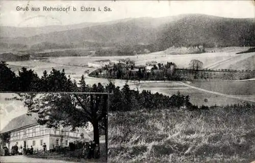 Ak Rehnsdorf Elstra Oberlausitz, Panoramaansicht, Gaststätte