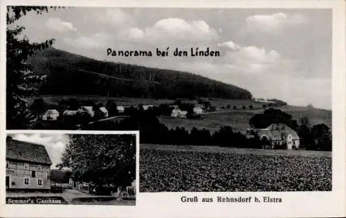 Ak Rehnsdorf Elstra Oberlausitz, Panorama bei den Linden, Semmer's Gasthaus
