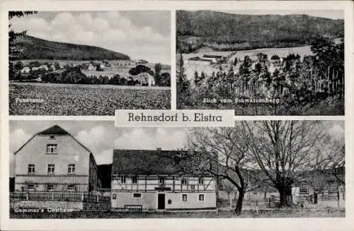 Ak Rehnsdorf Elstra Oberlausitz, Panorama, Semmer's Gasthaus, Blick vom Schwarzenberg