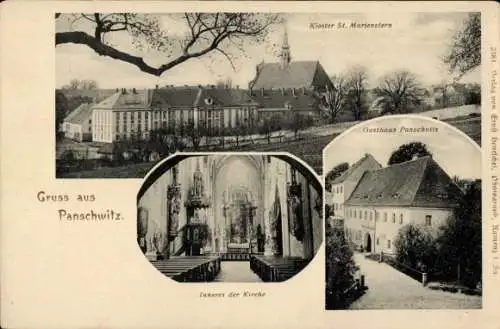 Ak Panschwitz Kuckau in der Oberlausitz, Kloster St. Marienstern, Kirche, Gasthaus