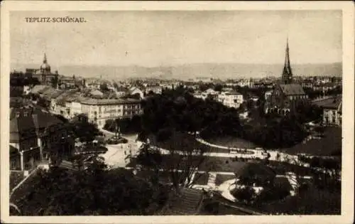 Ak Teplice Teplitz Schönau Reg. Aussig, Totale vom Ort, Platz