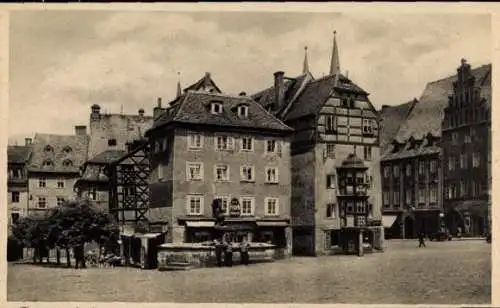 Ak Cheb Eger Reg. Karlsbad, Marktplatz mit Stöckl