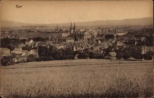 Ak Cheb Eger Region Karlsbad, Gesamtansicht