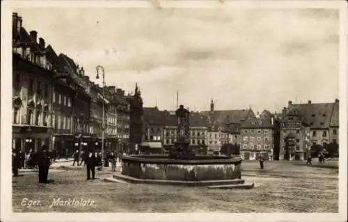 Ak Cheb Eger Region Karlsbad, Marktplatz