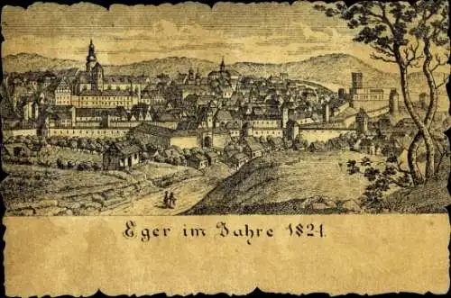 Ak Eger Erlau Ungarn, Stadtansicht von  Jahr 1824
