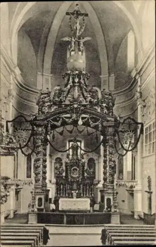 Ak Bohosudov Mariaschein Region Aussig, Hochaltar der Basilika