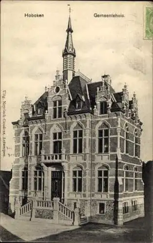 Ak Hoboken Antwerpen Flandern, Gemeentehuis