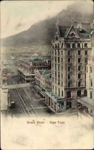 Ak Cape Town Kapstadt Südafrika, Strand Street,  r Bau, Straßenansicht, ältere 