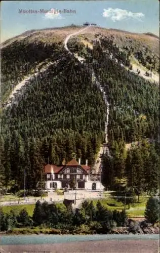 Ak Samaden Kt. Graubünden, Muottas Muraigle Bahn, Steg