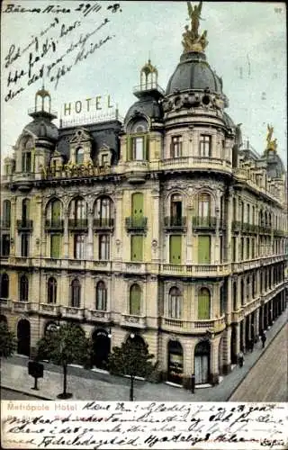 Ak Buenos Aires Argentinien, Metrópole Hotel, beeindruckende Fassade, ältere Architektur