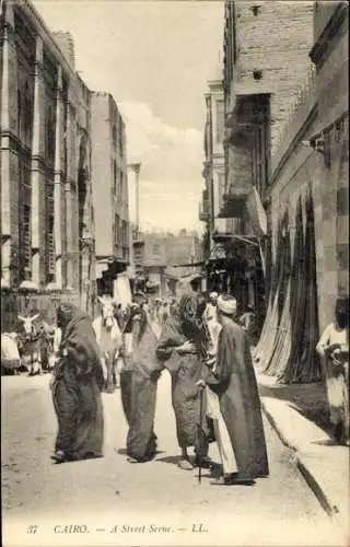 Ak Cairo Kairo Ägypten, A Street Scene, Straßenpartie in der Stadt, Passanten, Levy & Fils 37