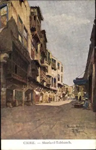 Künstler Ak Rossi, Cairo Kairo Ägypten, Sharia el Tabbanch, Straßenpartie