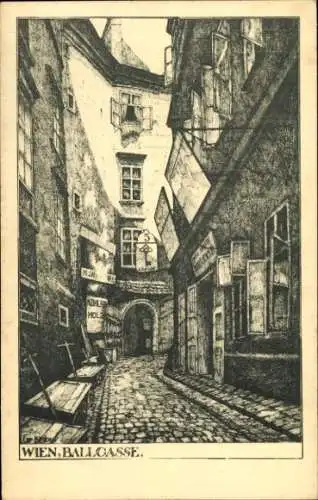 Künstler Ak Wien 1 Innere Stadt, Ballgasse