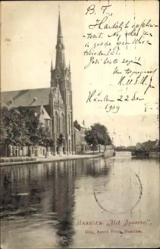 Ak Haarlem Nordholland Niederlande, Kirche, Wasserweg, Stadtansicht,  von Anton Boise
