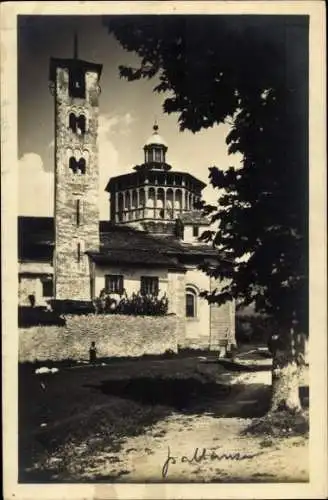 Ak Pallanza Lago Maggiore Piemonte, Historisches Gebäude, Glockenturm, schöne Architektur, Natur