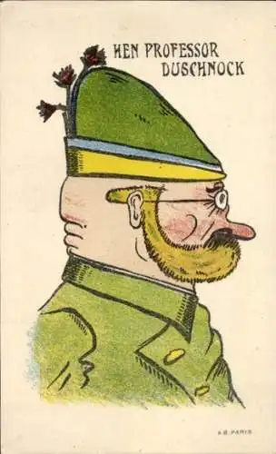 Künstler Ak Professor Duschnock, Karikatur