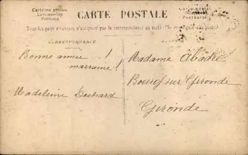 Ak Glückwunsch Neujahr, Mädchen im Auto