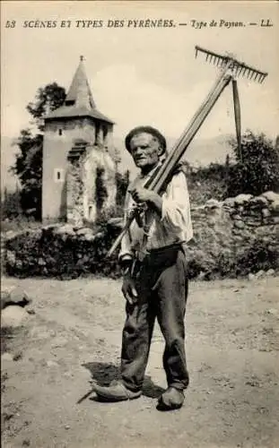 CPA Scenes et Types des Pyrénées, Type de Paysan