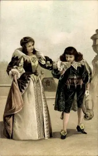 Ak Paar in historischer Kleidung, Handkuss