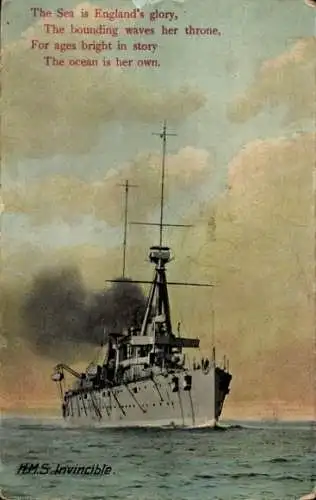 Ak Britisches Kriegsschiff, HMS Invincible