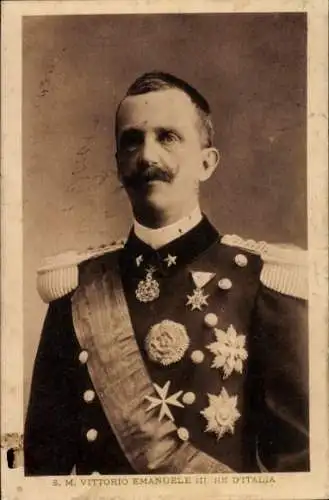 Ak Viktor Emanuel III., König von Italien, Portrait