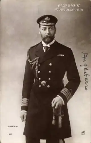 Ak König Georg V von Großbritannien, Portrait in Uniform