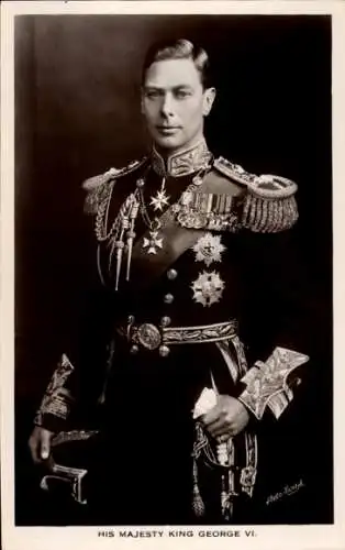 Ak König George VI von Großbritannien, Portrait, Paradeuniform