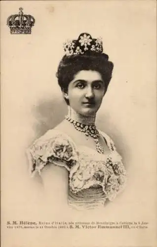 Ak S. M. Helene, Reine d´Italie, Portrait