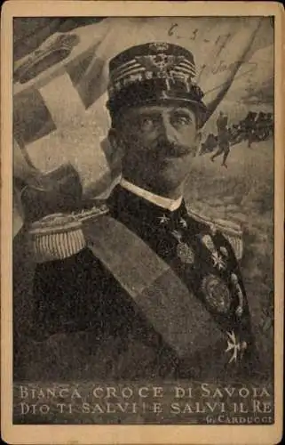 Ak König Viktor Emanuel III., Portrait
