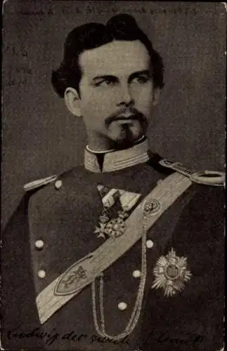 Ak König Ludwig II. von Bayern, Portrait in Uniform