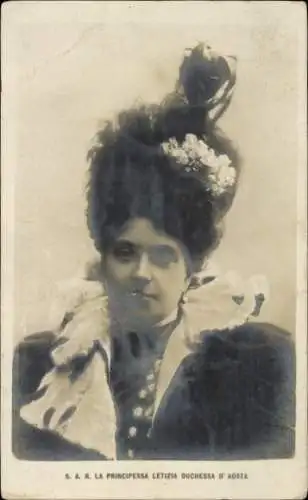Ak S.A.R. La Principessa Letizia Duchessa d'Aosta, Herzogin von Aosta