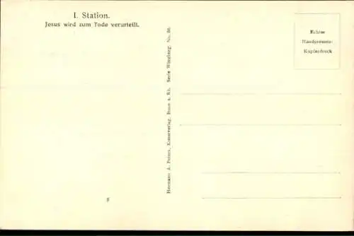 Ak Jesus wird zum Tode verurteilt, I. Station