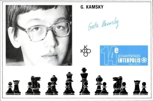 Foto Ak Schachspieler Gata Kamsky, Autogramm