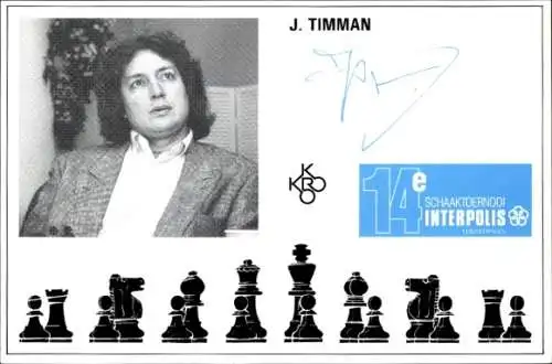 Ak Schachspieler Jan Timman, Autogramm