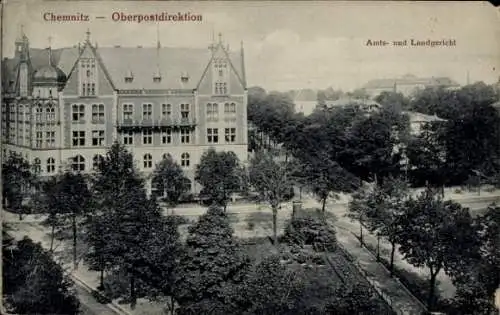 Ak Chemnitz in Sachsen, Oberpostdirektion, Amts- und Landgericht