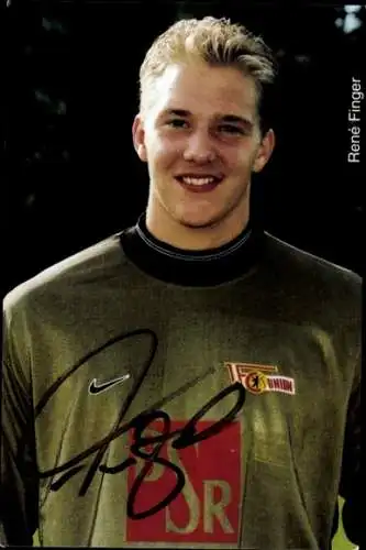 Autogrammkarte Fußballer René Finger, 1. FC Union Berlin, Autogramm