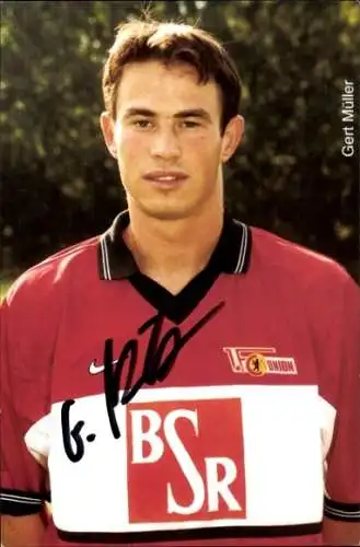 Autogrammkarte Fußballer Gert Müller, 1. FC Union Berlin, Autogramm