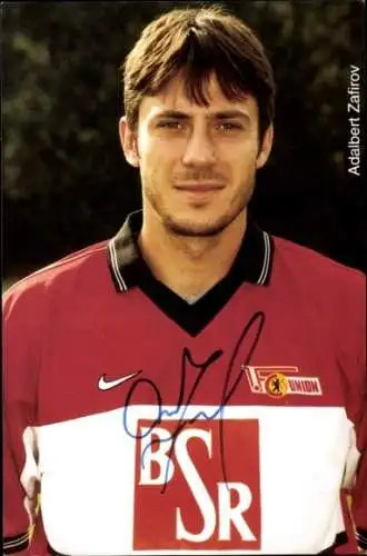 Autogrammkarte Fußballer Adalbert Zafirov, 1. FC Union Berlin, Autogramm