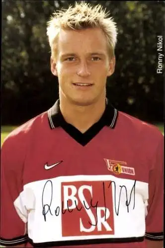 Autogrammkarte Fußballer Ronny Nikol, 1. FC Union Berlin, Autogramm
