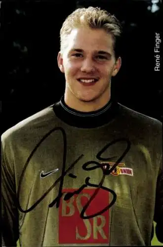 Autogrammkarte Fußballer René Finger, 1. FC Union Berlin, Autogramm