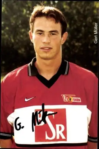 Autogrammkarte Fußballer Gert Müller, 1. FC Union Berlin, Autogramm