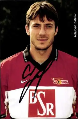 Autogrammkarte Fußballer Adalbert Zafirov, 1. FC Union Berlin, Autogramm