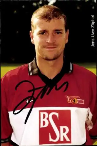 Autogrammkarte Fußballer Jens Uwe Zöphel, 1. FC Union Berlin, Autogramm