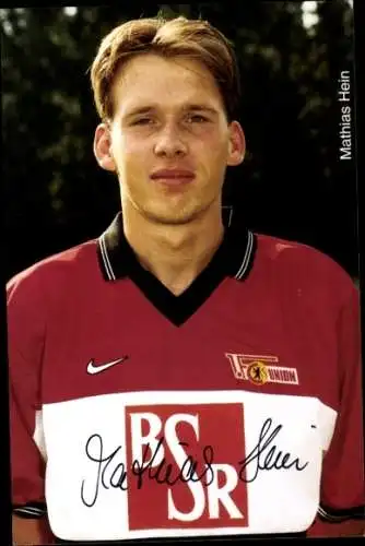 Autogrammkarte Fußballer Mathias Hein, 1. FC Union Berlin, Autogramm