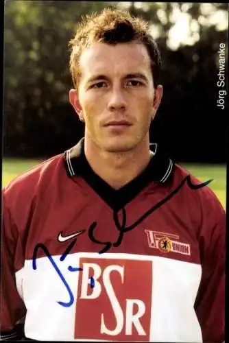 Autogrammkarte Fußballer Jörg Schwanke, 1. FC Union Berlin, Autogramm