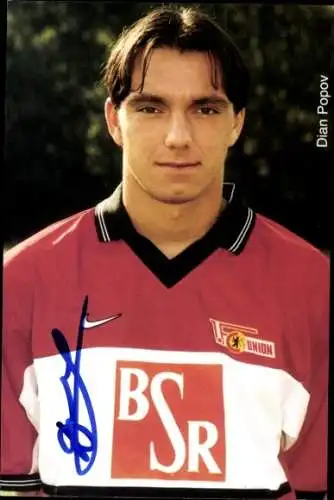 Autogrammkarte Fußballer Dian Popov, 1. FC Union Berlin, Autogramm