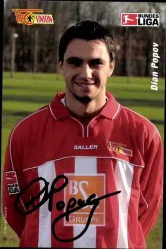 Autogrammkarte Fußballer Dian Popov, 1. FC Union Berlin, Autogramm